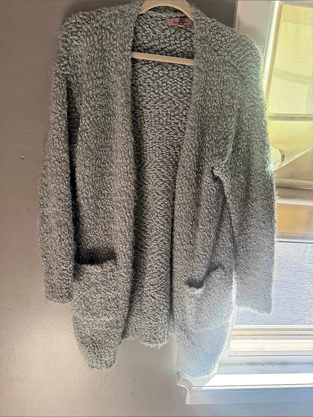 Love Tree Gray Open Front Cardigan